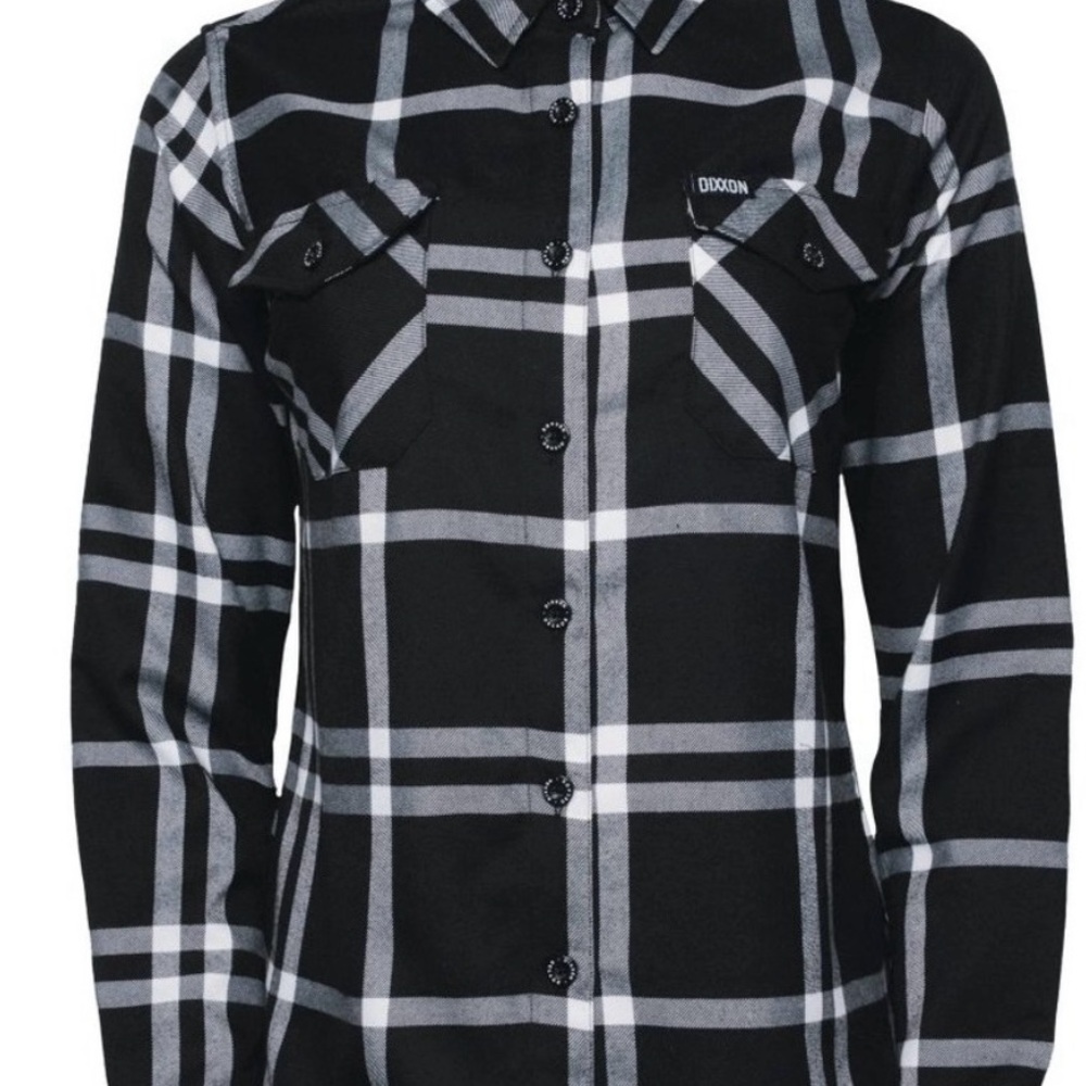 DIXXON Women's Black and White Flannel Shirt